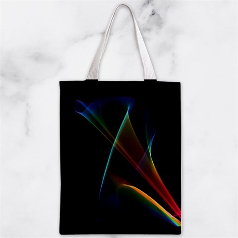 Abstract Rainbow Lily, Colorful Mystical Flower  Zipper Classic Tote Bag from ArtsNow.com Front