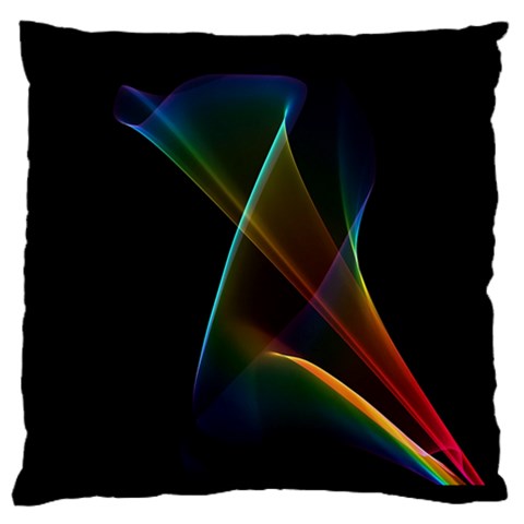 Abstract Rainbow Lily, Colorful Mystical Flower  Large Flano Cushion Case (One Side) from ArtsNow.com Front