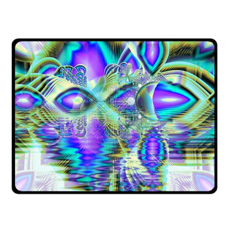 Abstract Peacock Celebration, Golden Violet Teal Double Sided Fleece Blanket (Small)  from ArtsNow.com 45 x34  Blanket Back