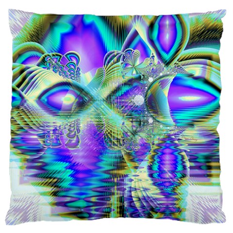 Abstract Peacock Celebration, Golden Violet Teal Standard Flano Cushion Case (Two Sides) from ArtsNow.com Front