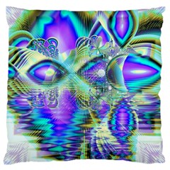 Abstract Peacock Celebration, Golden Violet Teal Standard Flano Cushion Case (Two Sides) from ArtsNow.com Front