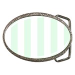 Vertical Stripes - White and Pale Green Belt Buckle