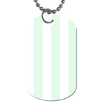 Vertical Stripes - White and Pale Green Dog Tag (One Side)