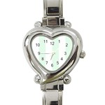 Vertical Stripes - White and Pale Green Heart Italian Charm Watch