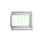 Vertical Stripes - White and Pale Green Italian Charm (9mm)