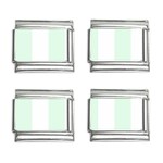 Vertical Stripes - White and Pale Green 9mm Italian Charm (4 pack)