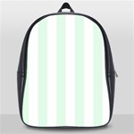 Vertical Stripes - White and Pale Green School Bag (Large)