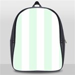 Vertical Stripes - White and Pale Green School Bag (XL)