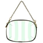 Vertical Stripes - White and Pale Green Chain Purse (One Side)