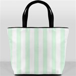 Vertical Stripes - White and Pale Green Bucket Bag