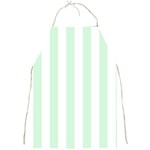 Vertical Stripes - White and Pastel Green Full Print Apron