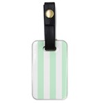 Vertical Stripes - White and Pastel Green Luggage Tag (One Side)