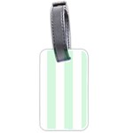 Vertical Stripes - White and Pastel Green Luggage Tag (Two Sides)