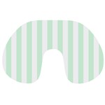 Vertical Stripes - White and Pastel Green Travel Neck Pillow