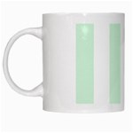 Vertical Stripes - White and Pastel Green White Mug