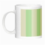 Vertical Stripes - White and Pastel Green Night Luminous Mug