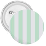 Vertical Stripes - White and Pastel Green 3  Button