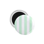 Vertical Stripes - White and Pastel Green 1.75  Magnet