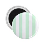 Vertical Stripes - White and Pastel Green 2.25  Magnet