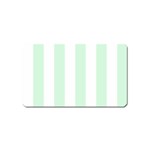 Vertical Stripes - White and Pastel Green Magnet (Name Card)