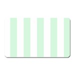 Vertical Stripes - White and Pastel Green Magnet (Rectangular)