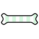 Vertical Stripes - White and Pastel Green Magnet (Dog Bone)