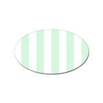 Vertical Stripes - White and Pastel Green Sticker Oval (10 pack)