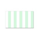 Vertical Stripes - White and Pastel Green Sticker (Rectangular)