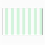 Vertical Stripes - White and Pastel Green Postcard 4  x 6 