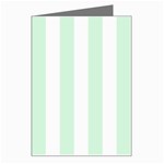 Vertical Stripes - White and Pastel Green Greeting Card