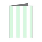 Vertical Stripes - White and Pastel Green Mini Greeting Card