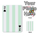 Vertical Stripes - White and Pastel Green Playing Cards 54 Designs