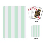 Vertical Stripes - White and Pastel Green Playing Cards Single Design