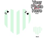 Vertical Stripes - White and Pastel Green Playing Cards 54 (Heart)