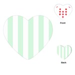 Vertical Stripes - White and Pastel Green Playing Cards (Heart)