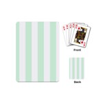 Vertical Stripes - White and Pastel Green Playing Cards (Mini)