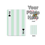 Vertical Stripes - White and Pastel Green Playing Cards 54 (Mini)