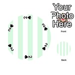 Vertical Stripes - White and Pastel Green Playing Cards 54 (Round)