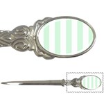 Vertical Stripes - White and Pastel Green Letter Opener