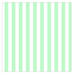 Vertical Stripes - White and Mint Green Large Satin Scarf (Square)