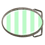 Vertical Stripes - White and Mint Green Belt Buckle