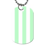 Vertical Stripes - White and Mint Green Dog Tag (One Side)