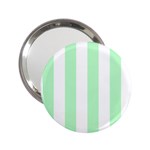 Vertical Stripes - White and Mint Green 2.25  Handbag Mirror