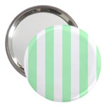 Vertical Stripes - White and Mint Green 3  Handbag Mirror