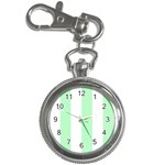 Vertical Stripes - White and Mint Green Key Chain Watch