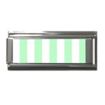 Vertical Stripes - White and Mint Green Superlink Italian Charm (9mm)