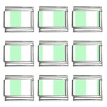 Vertical Stripes - White and Mint Green 9mm Italian Charm (9 pack)