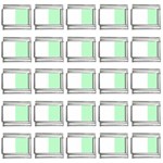 Vertical Stripes - White and Mint Green 9mm Italian Charm (25 pack)