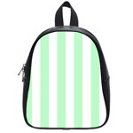 Vertical Stripes - White and Mint Green School Bag (Small)