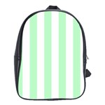 Vertical Stripes - White and Mint Green School Bag (Large)